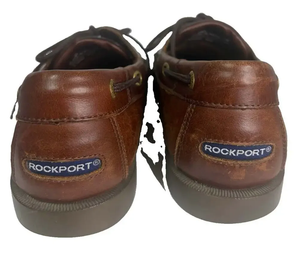 Rockport Boat Deck Shoes Men's 11M Brown Leather 2 Eye